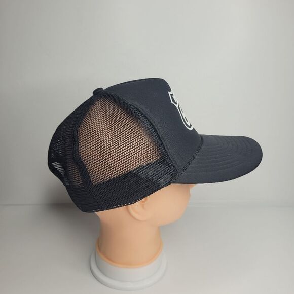 Vintage black white foam route 66 trucker mesh snapback hat - Picture 2 of 6